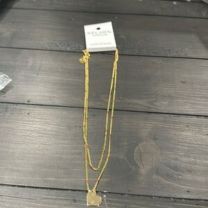 NWT BelJoy Cupid Two Layer Heart Necklace